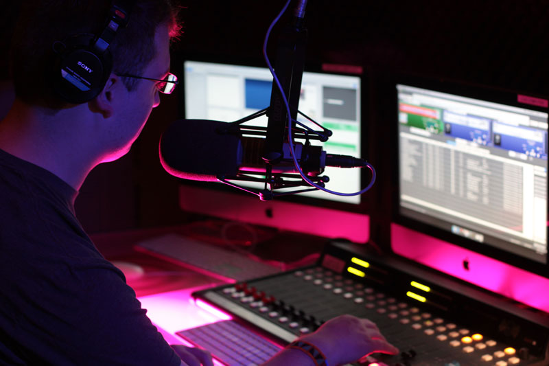 The campus radio station offers opportunities for live shows