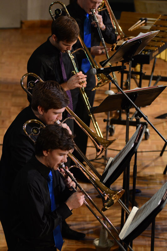 Applied music students playing saxophone