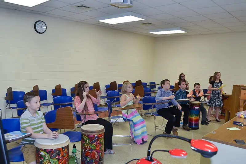 children playing musical instruments