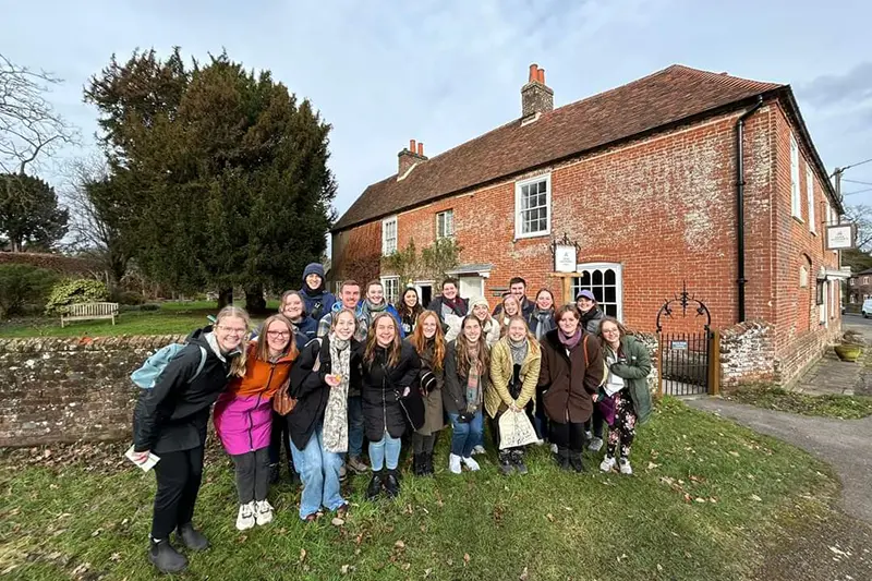 Taylor students at Jane Austen house