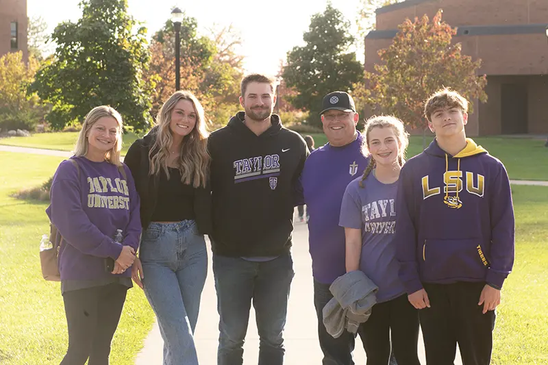 family group at homecoming