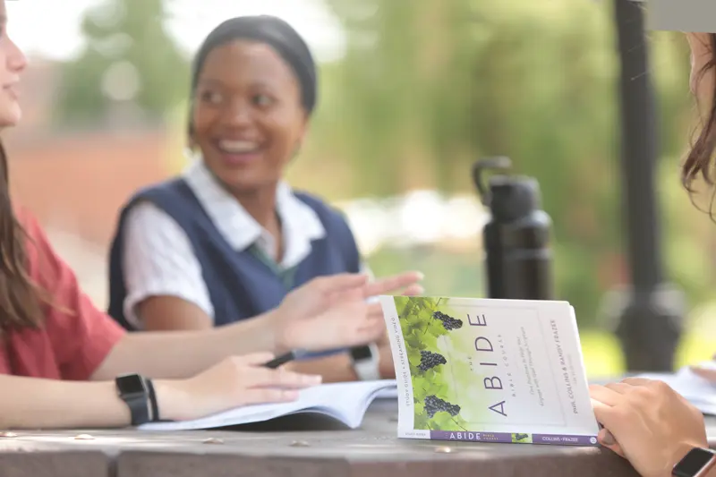 girls studying the Abide Bible