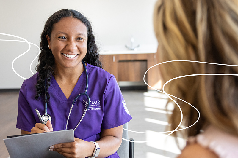 taylor nursing student with patient