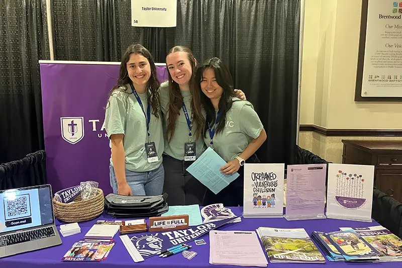 OVC students at a conference booth