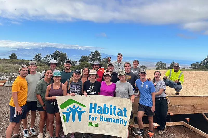 Taylor Students working with Habitat for Humanity Maui