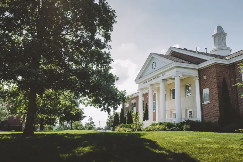 ayres hall in the early morning sun