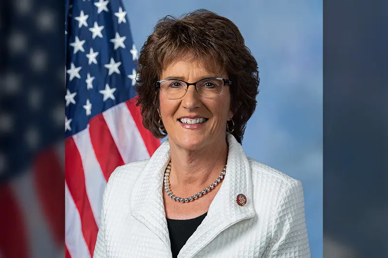 Representative Jackie Walorski in front of American flag