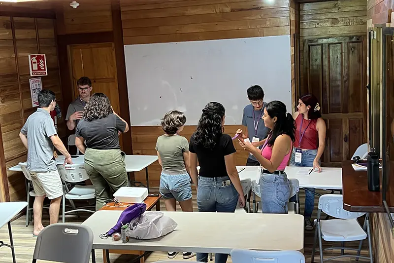 Taylor students in a classroom in Costa Rica